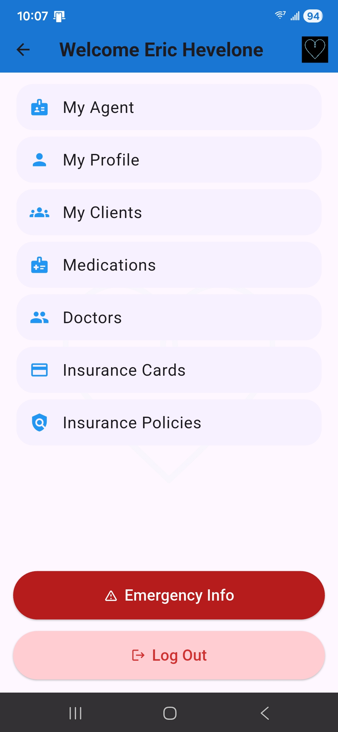 VitaLink Menu